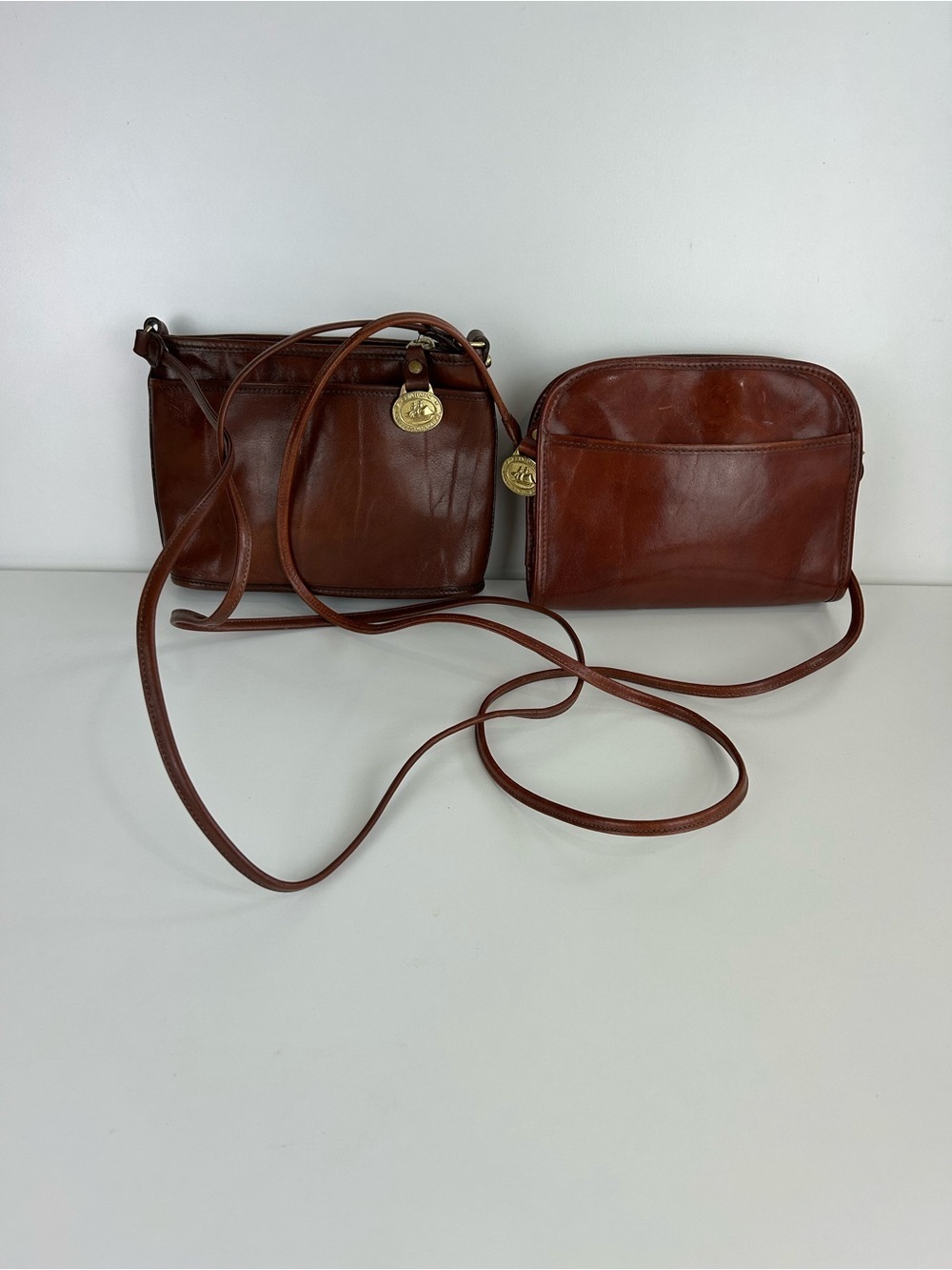 VINTAGE BRAHMIN CROSSBODY SHOULDER BAG PURSE SET OF 2